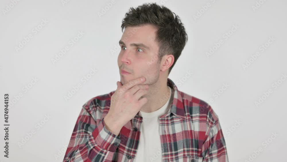 Portrait of Pensive Young Man Thinking and getting Idea Portrait of Pensive Young Man Thinking and getting Idea