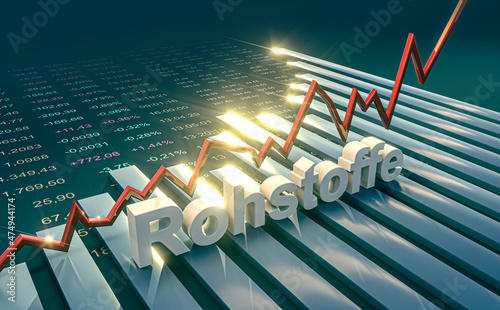 Rohstoffe als Wort auf Chart photo