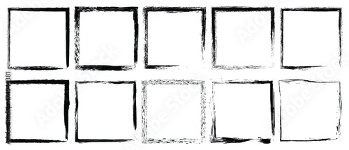 Wallpaper Mural Grunge frame collection. Set of square Grunge border. Design elements for banner, poster, flyer, invitation, card, social networks, blog posts, stories. Vector Torontodigital.ca
