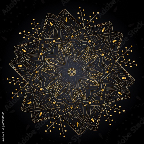 Luxury mandala background, decorative background with an golden mandala design