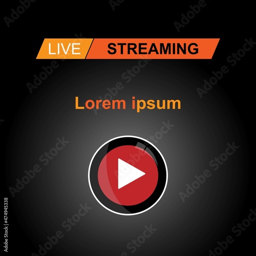 Free Download Streaming live logo, online video stream icon. vector illustration on black background - GFXLoad