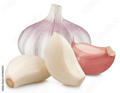 Delicious garlic, isolated on white background