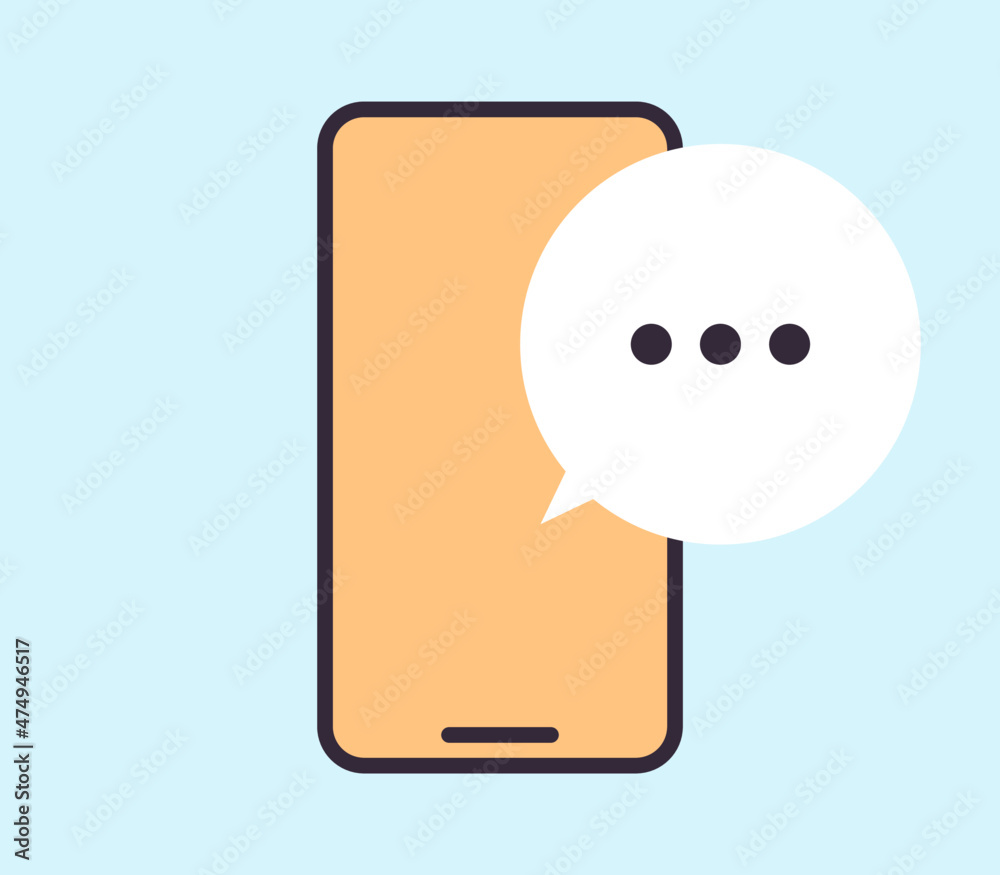 Smartphone chat and communication flat vector illustration. Smartphone chat and communication flat vector illustration.