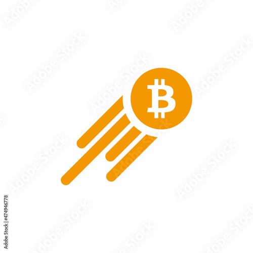 Bitcoin To The Moon Symbol Sign 