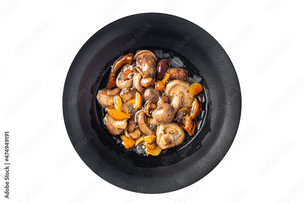 mushroom salad mix pickled mushrooms healthy meal food diet snack on the table copy space food background rustic mushroom salad mix pickled mushrooms healthy meal food diet snack on the table copy space food background rustic