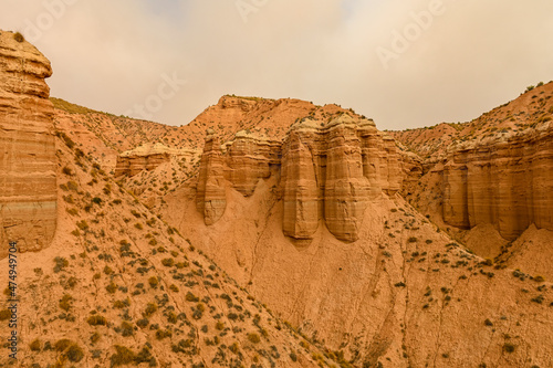 Crests and cliffs of the Badlands of Gorafe - Granada. photo