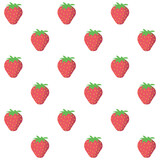 Strawberry vector pattern background. Fruit illustration isolated on white background. Seamless background with red strawberries for wrapping paper, wallpaper