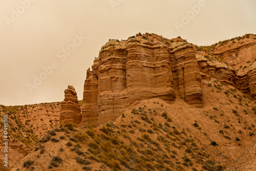 Crests and cliffs of the Badlands of Gorafe - Granada. photo