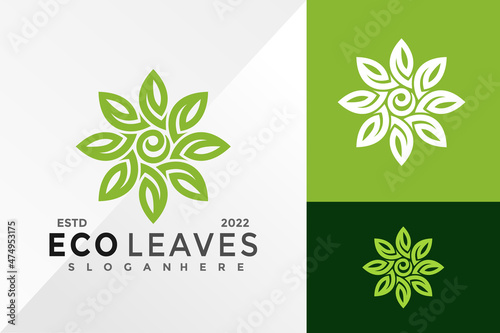 Eco Leaf Logo Design Vector illustration template