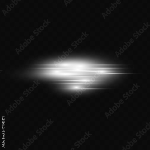 Abstract blue laser beam. Transparent isolated on background. Vector illustration the lighting effect floodlight directional.
