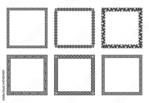 Greek frames on a white background, vector