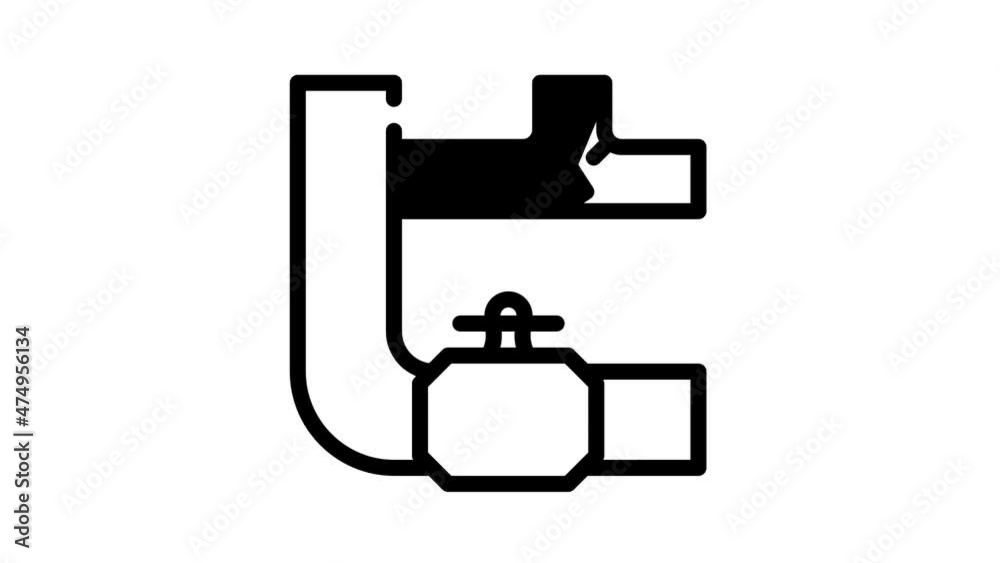 pipe repair animated line icon pipe repair sign. isolated on white background pipe repair animated line icon pipe repair sign. isolated on white background