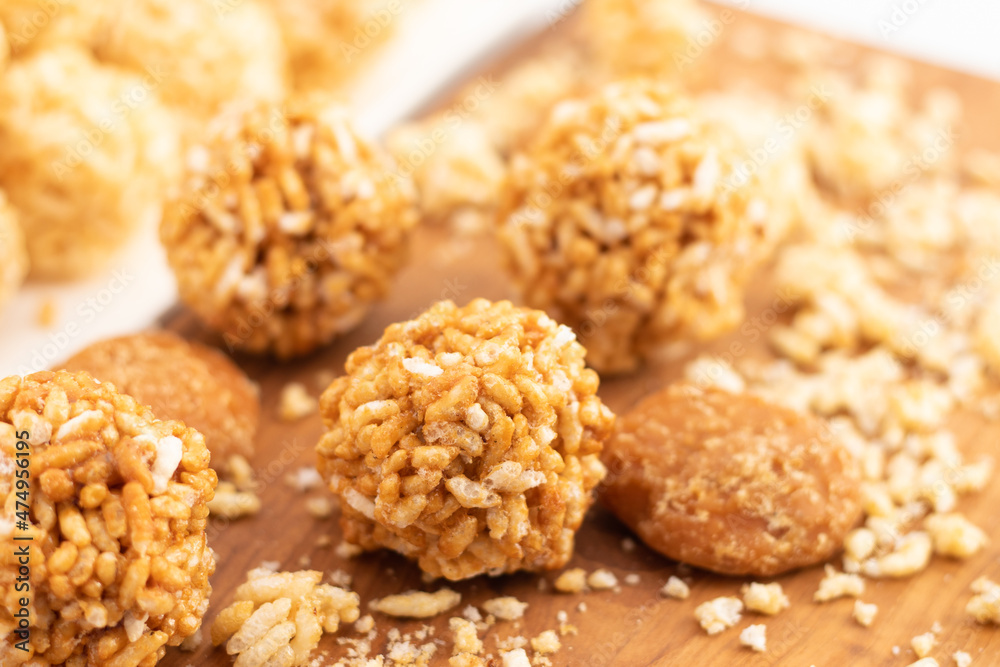 Indian Winter Delicacy Lai Laddu Gajak Or Kurmura Laai Ke Ladoo Made Of Puffed Rice Parmal Murmura Mixed With Jaggery Syrup Gur Chasni Or Gud Ki Chashni Is Mostly Enjoyed On Makar Sankranti And Lohri Indian Winter Delicacy Lai Laddu Gajak Or Kurmura Laai Ke Ladoo Made Of Puffed Rice Parmal Murmura Mixed With Jaggery Syrup Gur Chasni Or Gud Ki Chashni Is Mostly Enjoyed On Makar Sankranti And Lohri