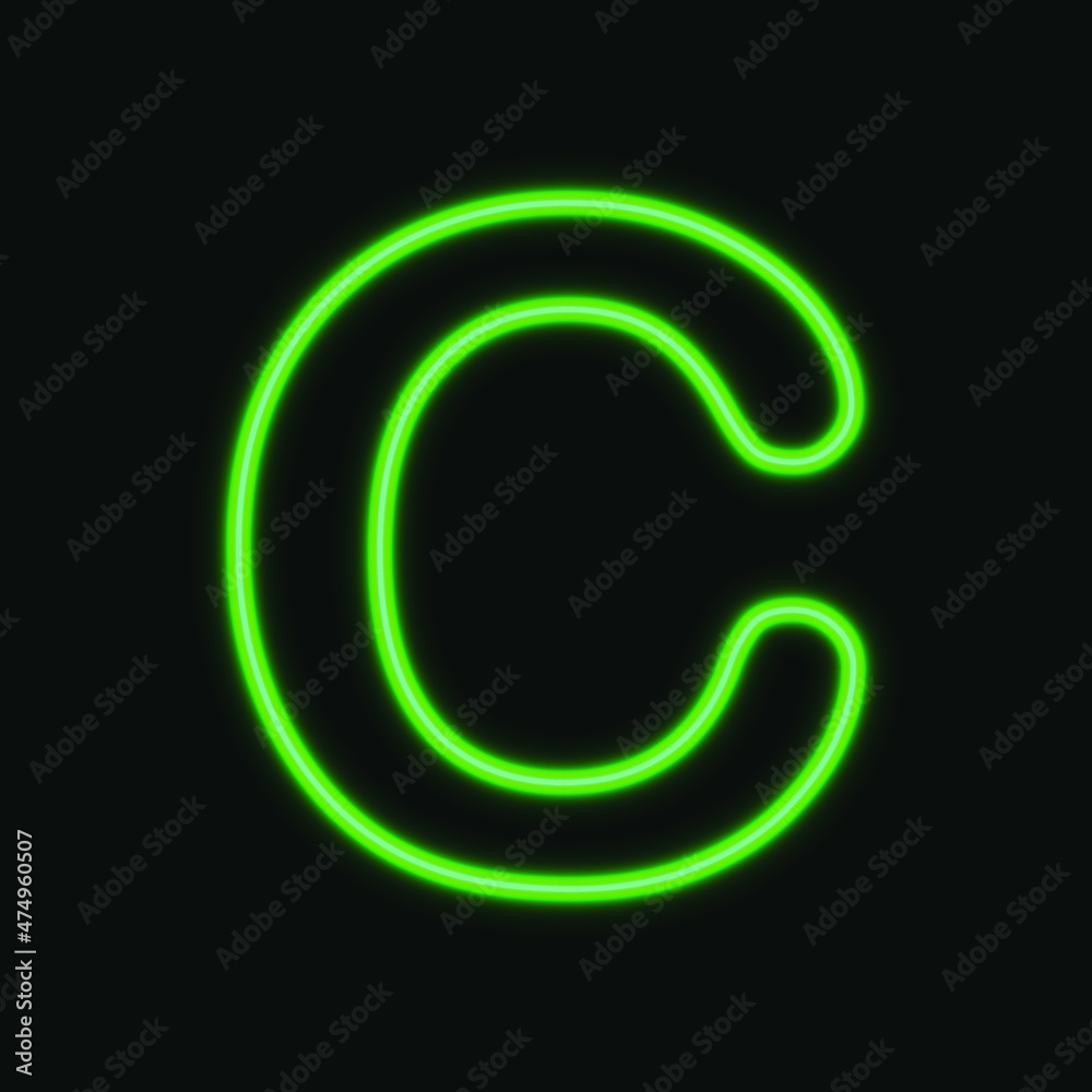 Capital Neon letter C. glowing neon alphabet. Night show alphabet. vector Illustration. eps 10 Capital Neon letter C. glowing neon alphabet. Night show alphabet. vector Illustration. eps 10