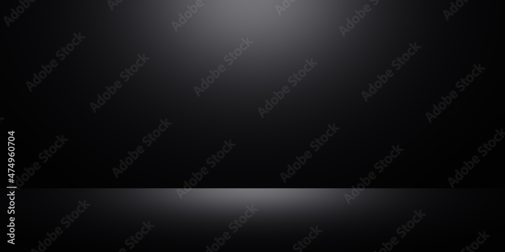 Black studio background. Realistic empty dark studio room. Background for product display show or place for presentation