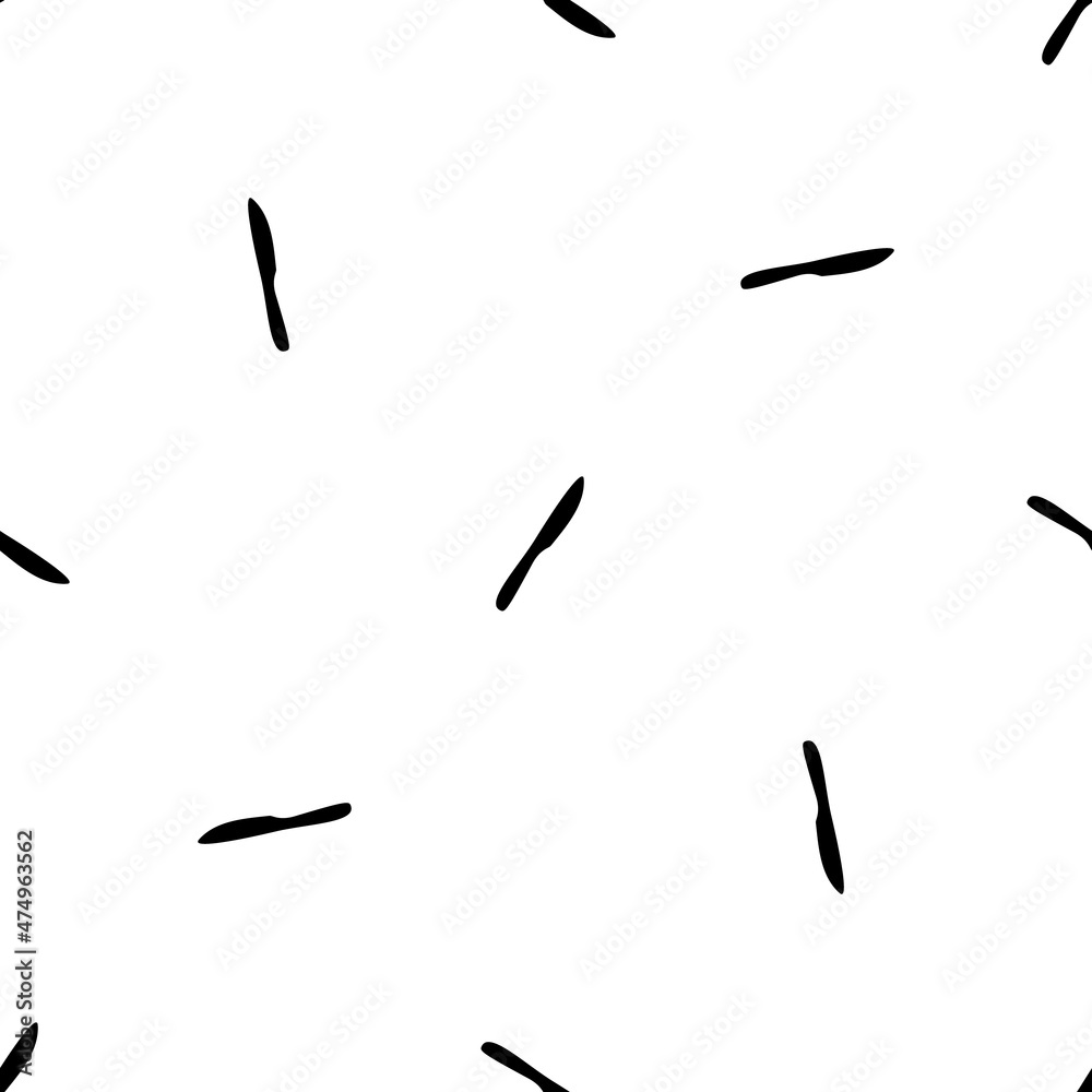 Seamless pattern of repeated black kitchen knife symbols. Elements are evenly spaced and some are rotated. Vector illustration on white background Seamless pattern of repeated black kitchen knife symbols. Elements are evenly spaced and some are rotated. Vector illustration on white background