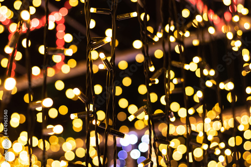 Christmas lights with many defocused lights