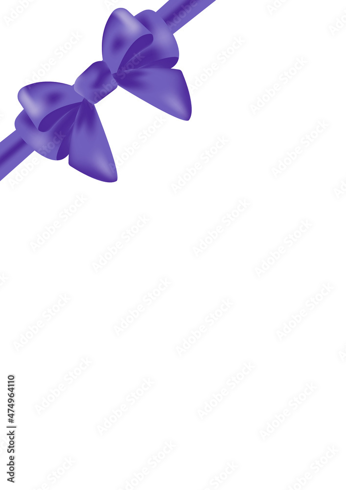 White Sheet Template with Purple Ribbon and Bow Gift Sheet White Sheet Template with Purple Ribbon and Bow Gift Sheet