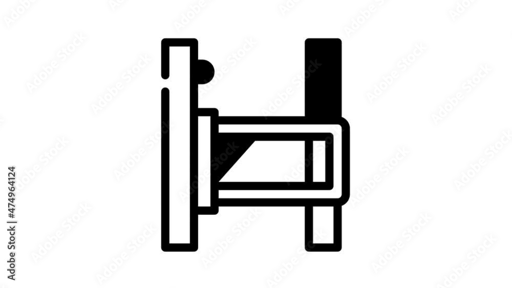 bounding frame with sensor animated line icon bounding frame with sensor sign. isolated on white background