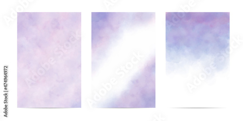 Purple watercolor wet wash splash invitation card background