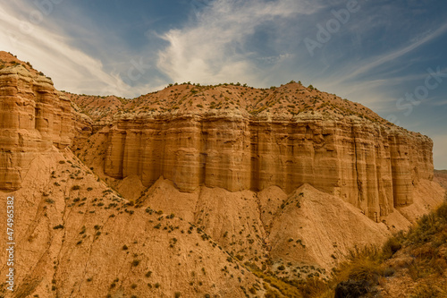 Crests and cliffs of the Badlands of Gorafe - Granada. photo