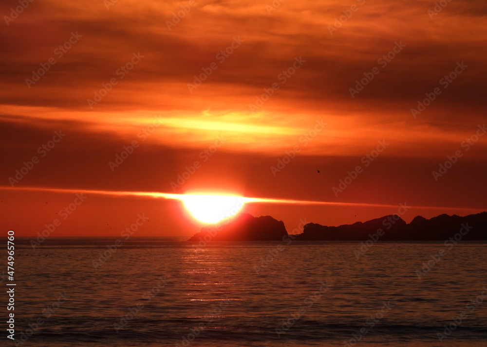 Purple sunset over Pacific Ocean Purple sunset over Pacific Ocean