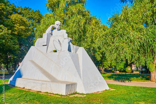 The monument to Taras Shevchenko, in Petrovsky Park of Poltava, Ukraine