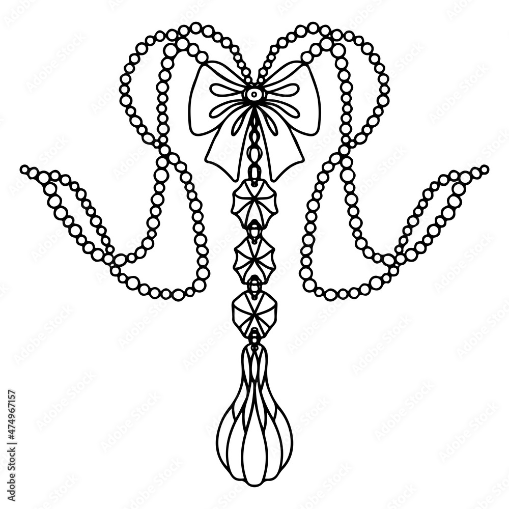 Fototapeta premium Christmas or New Year coloring page vector