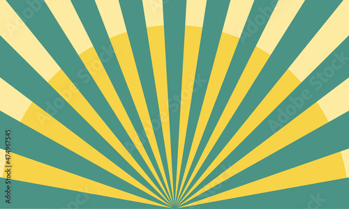 Blue rays on a yellow background. Circus background. Vector illustration