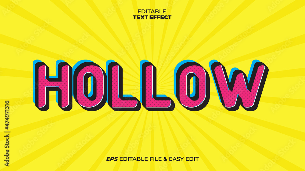 Obraz premium Hollow Pop Editable Text Effect