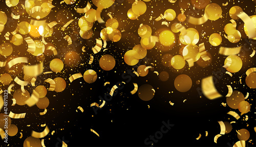 Award nomination ceremony luxury background with golden glitter sparkles