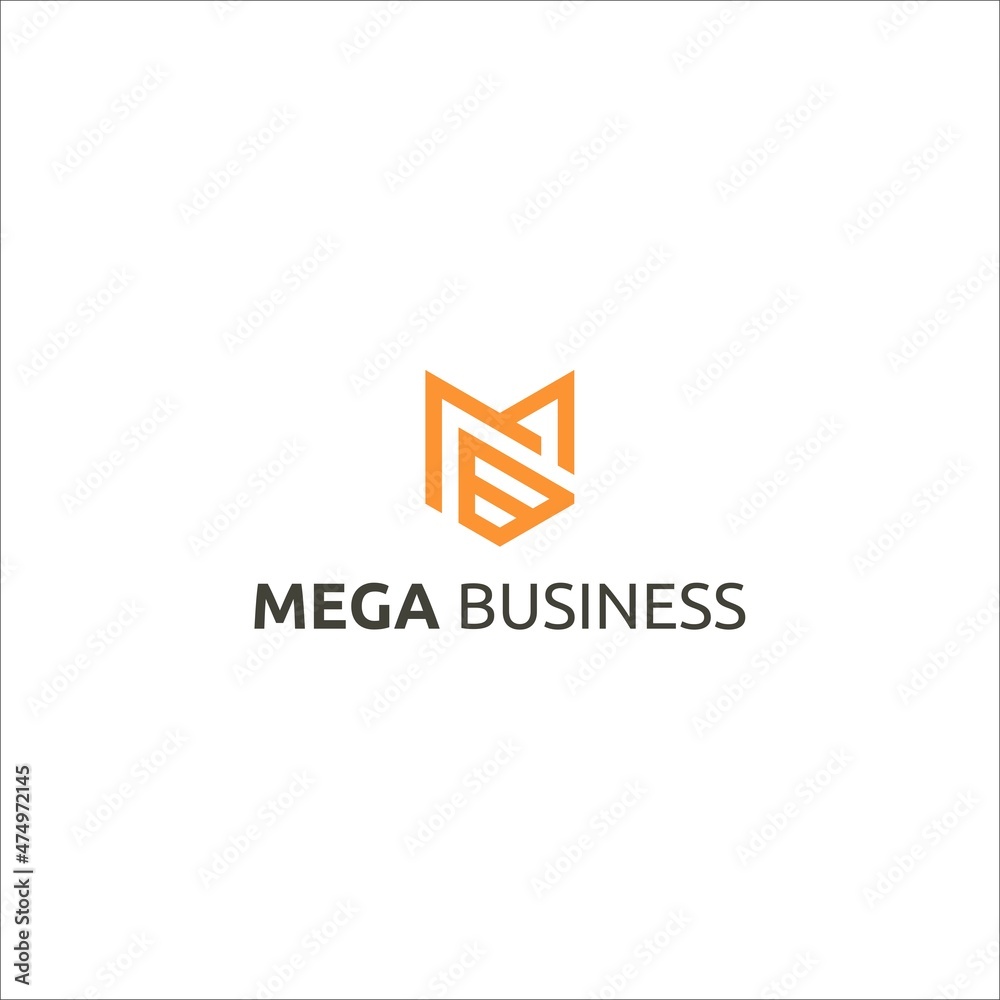 Mega Business Logo Design. Letter MB BM and Wolf Mega Business Logo Design. Letter MB BM and Wolf