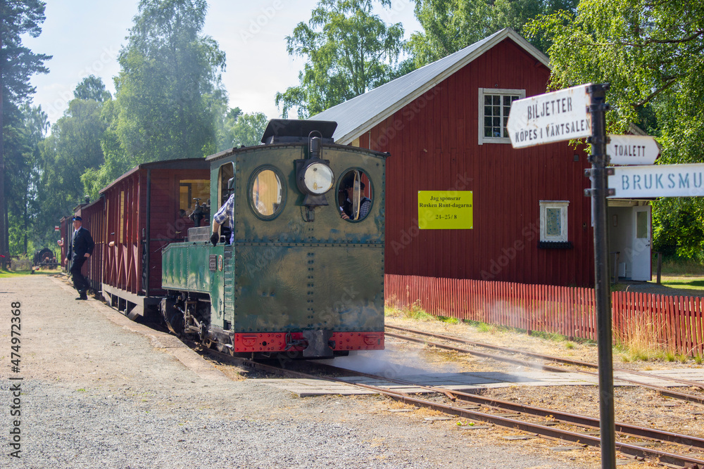 Obraz premium An old train from an old railroad and train museum in Ohs, Sweden