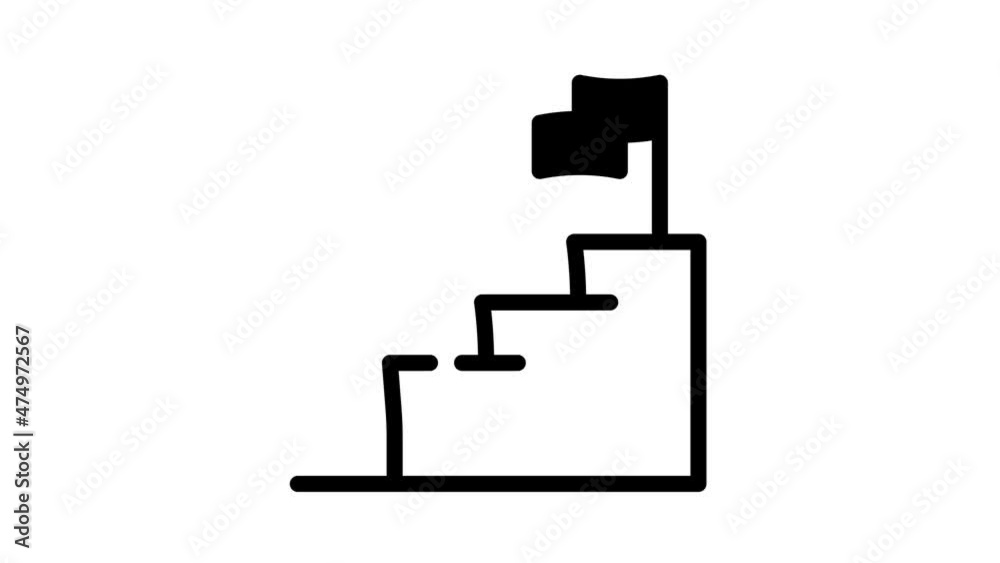 business goal achievement animated line icon business goal achievement sign. isolated on white background business goal achievement animated line icon business goal achievement sign. isolated on white background