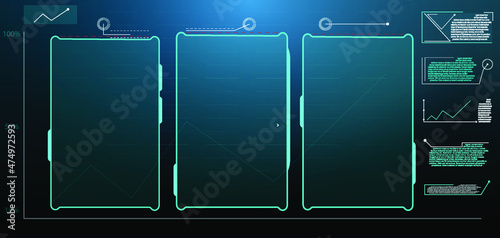 Digital callouts titles. HUD UI GUI futuristic user interface screen elements set. High tech screen for video game. Sci-fi concept design Futuristic Vector HUD Interface Screen Design.
 