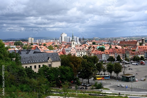 Blick vom Petersberg auf die Stadt Erfurt