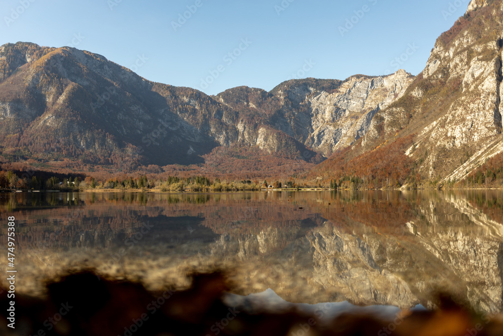 Bohinj beautiful Alpine lake view autumn in mountains