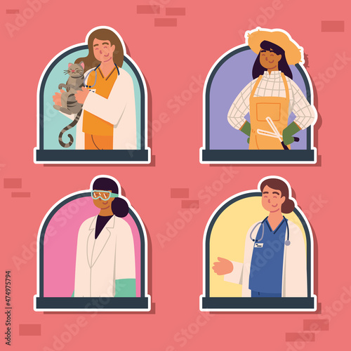 set women various professions