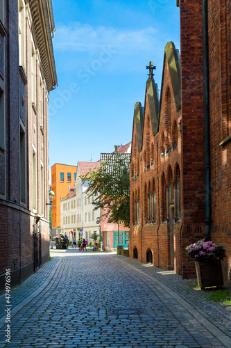 Fototapeta Naklejka Na Ścianę i Meble -  Historical center of the medieval Hanseatic city of Bremen, Germany, July 15, 2021