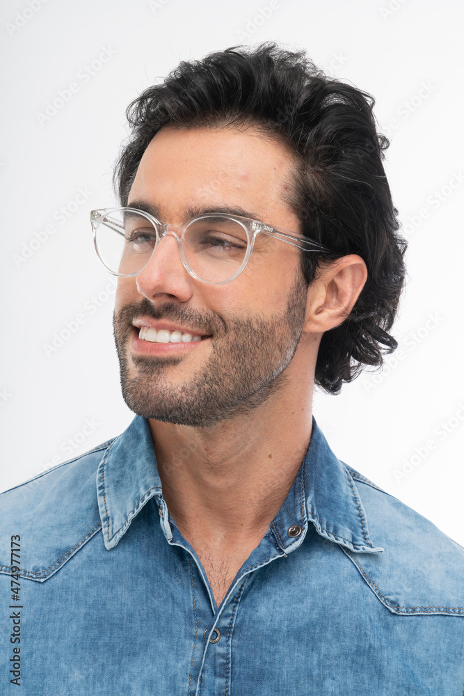 Obraz premium man with glasses, studio shot.