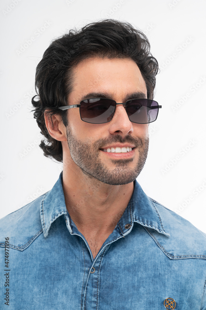 man with glasses, studio shot. man with glasses, studio shot.