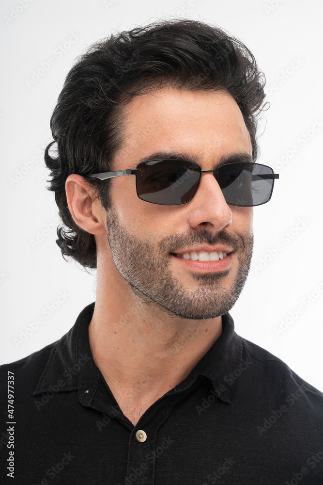 man with glasses, studio shot. man with glasses, studio shot.