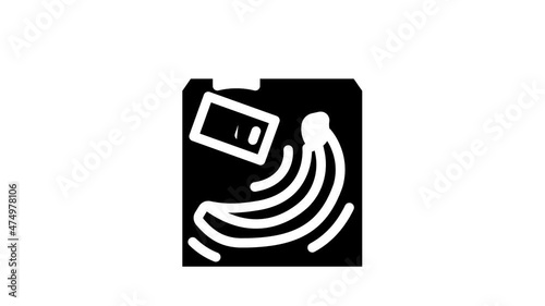 evacuated airline food animated glyph icon evacuated airline food sign. isolated on white background