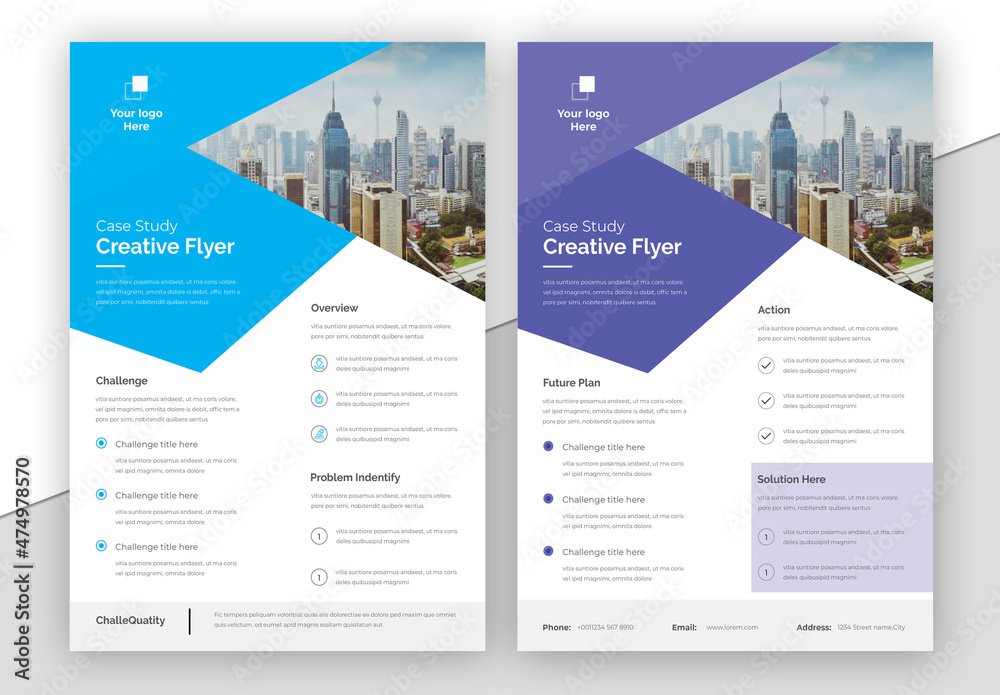 Case Study Creative Flyer Stock Template | Adobe Stock