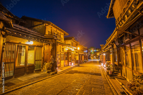 京都の夜　古い町並