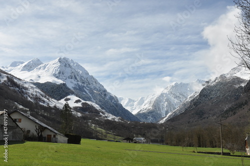 Midi-Pyrenees  France  mountain peaks  snow-capped slopes 