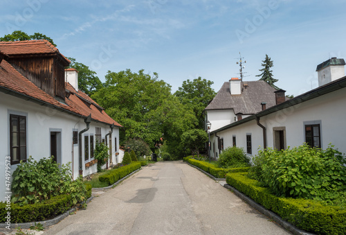 View of some beautiful houses close to Cesky Krumlov Castle Gardens - Cesky Krumlov, Czech Republic