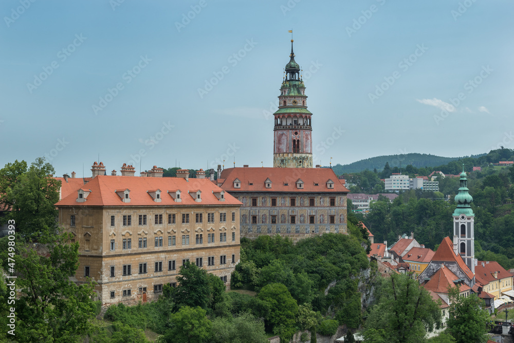 View of Cesky Krumlov Castle from its' main tower -Cesky Krumlov, Czech Republic