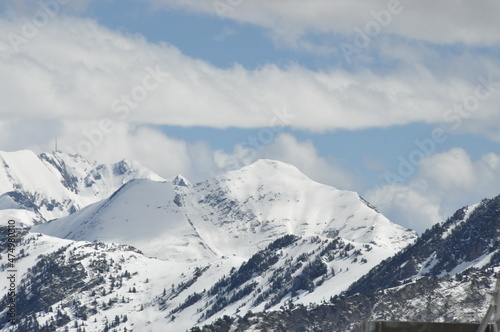Pyrenees  France  mountain peaks  snow-capped slopes 