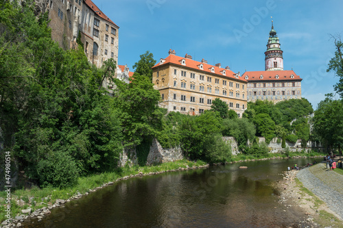 Day view of Cesky Krumlov and it's castle by the Vltava river - Cesky Krumlov, Czech Republic